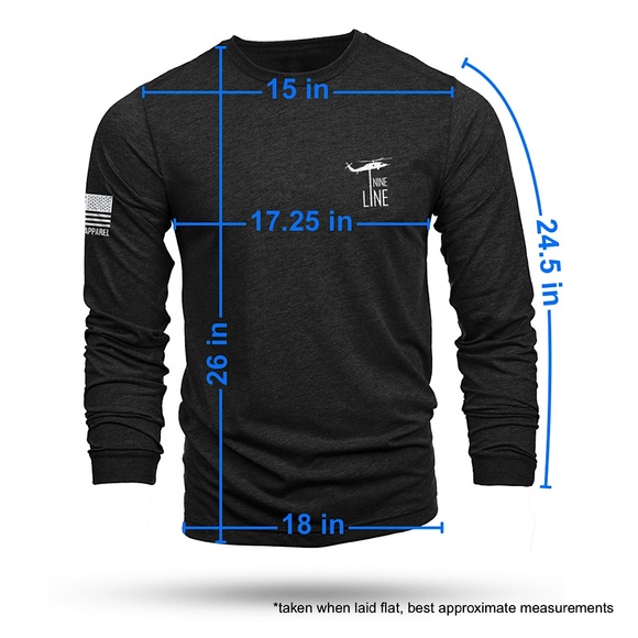 Nine Line Dropline Logo Long-Sleeve T-Shirt Black NWOT - Picture 9 of 9